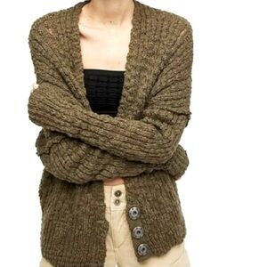 Women’s Free People size large, olive green, cardigan sweater